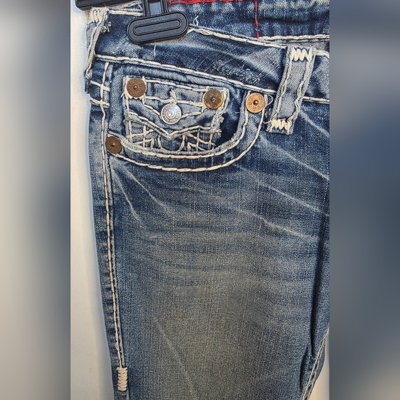 Vintage Y2K True Religion Joey Super T Low Rise Women's Boot Cut Blue Jeans - Picture 3 of 16